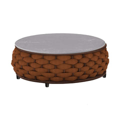 Stirling Outdoor Sofa Set with Woven Rope and Stone Top - Modern Design