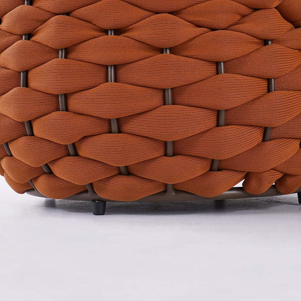 Stirling Outdoor Sofa Set with Woven Rope and Stone Top - Modern Design