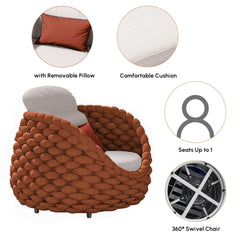 Stirling Outdoor Sofa Set with Woven Rope and Stone Top - Modern Design