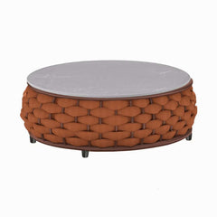 Stirling Outdoor Sofa Set with Woven Rope and Stone Top - Modern Design