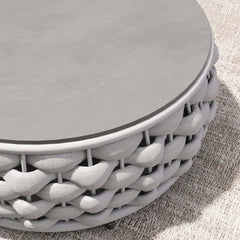 Stirling Outdoor Sofa Set with Woven Rope and Stone Top - Modern Design