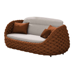Stirling Outdoor Sofa Set with Woven Rope and Stone Top - Modern Design