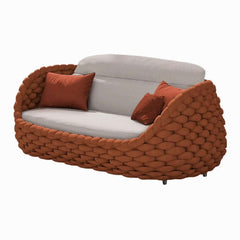 Stirling Outdoor Sofa Set with Woven Rope and Stone Top - Modern Design