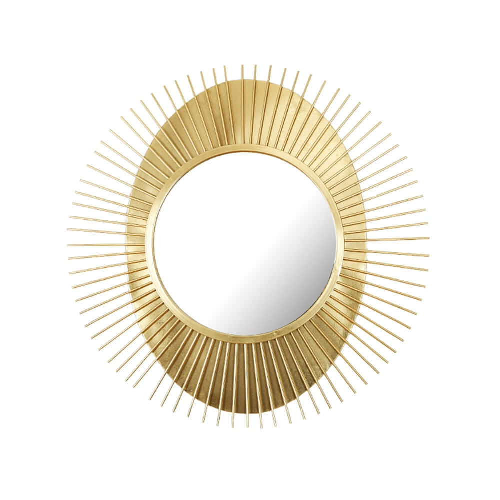 Sunburst Gold Metal Wall Mirror Accent Oval Glam Decor
