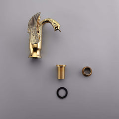 Swan Collection Traditional Gold Bathroom Faucet with Lever Handle