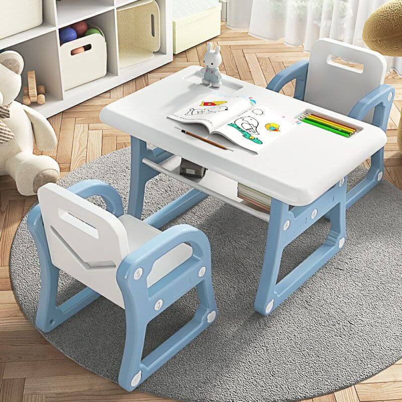 Toddler Activity Table Set with Rounded Corners and Under-Table Storage
