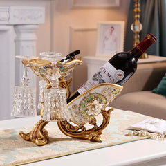 Traditional Gold Resin Wine Bottle Holder Rack Main Product Image