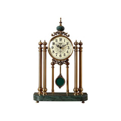 Traditional Marble Mantel & Tabletop Clock with Bronze Finish