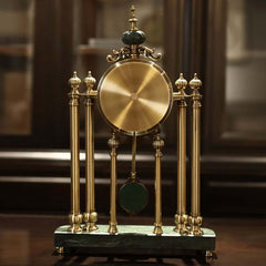 Traditional Marble Mantel & Tabletop Clock with Bronze Finish