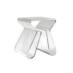 Ultra-Modern Clear Side Table with Integrated Book Holder