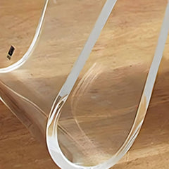 Ultra-Modern Clear Side Table with Integrated Book Holder
