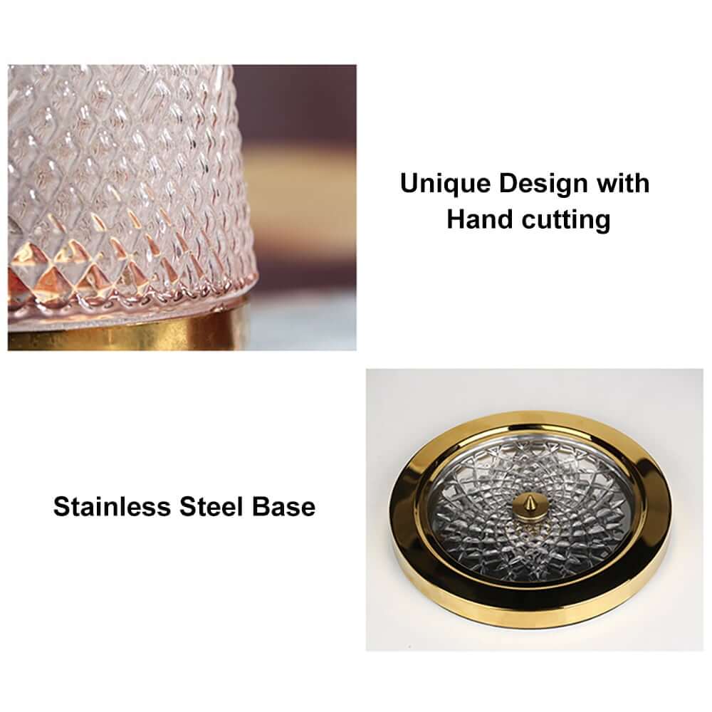 Unique Handmade Crystal Glass Wine Decanter with 360 Rotating Base