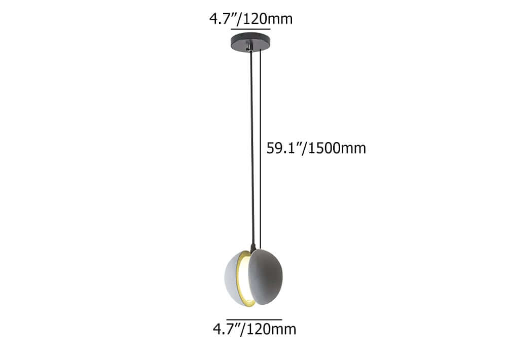 Unique Modern Gray Globe Pendant Light - 6-Light, Adjustable Height Dimensions