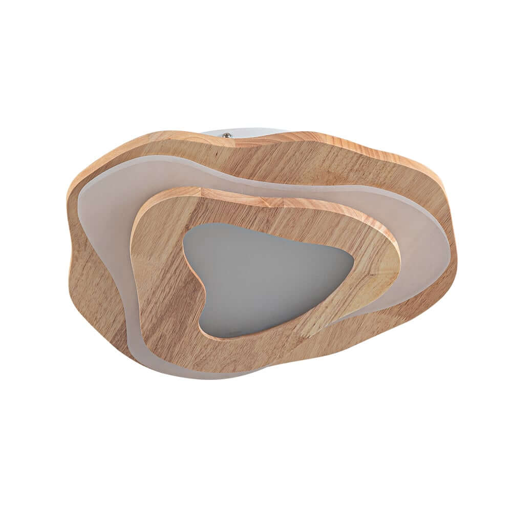Unique Oak Wood Flush Mount Ceiling Light with LED for Modern Spaces