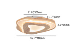 Unique Oak Wood Flush Mount Ceiling Light with LED for Modern Spaces Dimensions