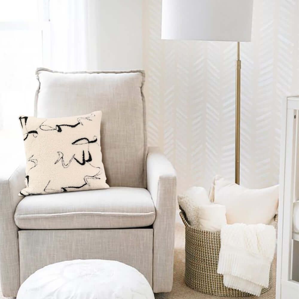 Velvet Abstract Throw Pillow Cover for Modern Decor