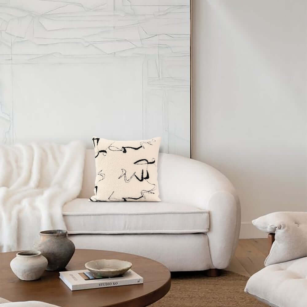 Velvet Abstract Throw Pillow Cover for Modern Decor