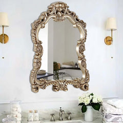 Vintage Arch Top Wall Mirror with Champagne Gold PVC Frame