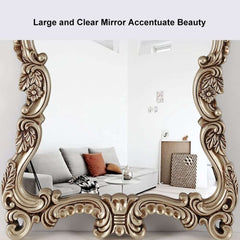 Vintage Arch Top Wall Mirror with Champagne Gold PVC Frame