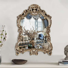 Vintage Arch Top Wall Mirror with Champagne Gold PVC Frame