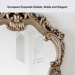 Vintage Arch Top Wall Mirror with Champagne Gold PVC Frame