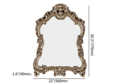 Vintage Arch Top Wall Mirror with Champagne Gold PVC Frame Dimensions