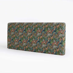 Vintage Green Cotton Headboard with Animal Pattern