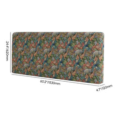 Vintage Green Cotton Headboard with Animal Pattern Dimensions