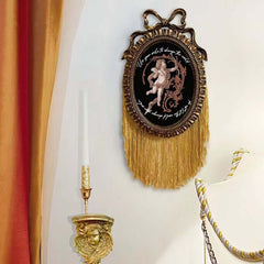 Vintage Wood Picture Frame with Gold Finish and Ornate Carved Details