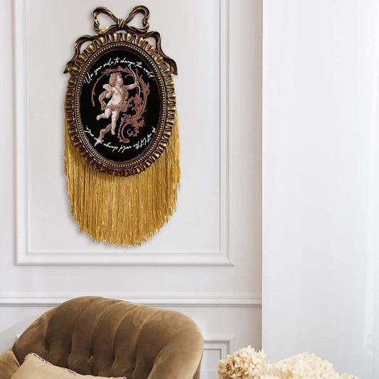 Vintage Wood Picture Frame with Gold Finish and Ornate Carved Details