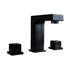 Vland Widespread Bathroom Faucet in Matte Black with Brass Construction