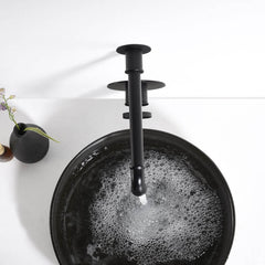 Wall Mount Bathroom Faucet in Matte Black with Industrial Design