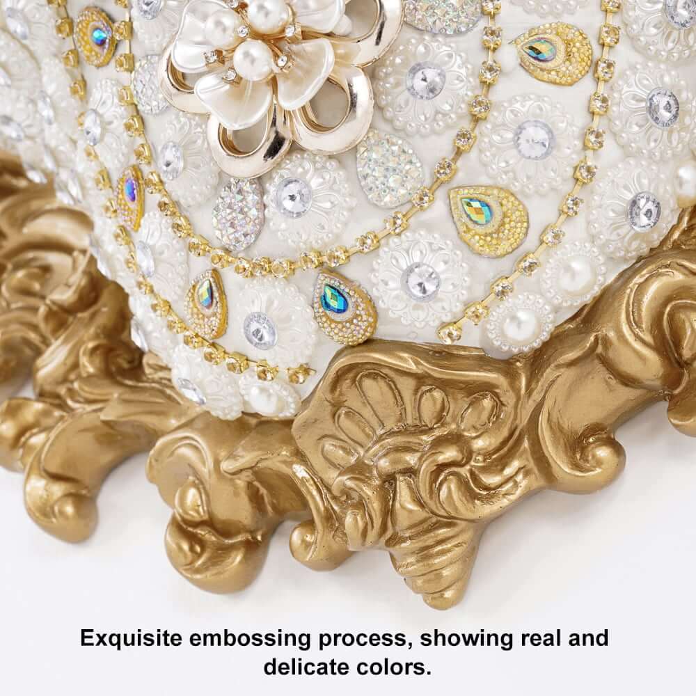 Wall Mount Resin Vase in White and Gold Traditional Style