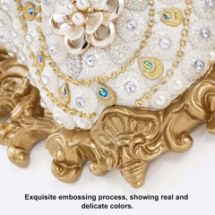 Wall Mount Resin Vase in White and Gold Traditional Style