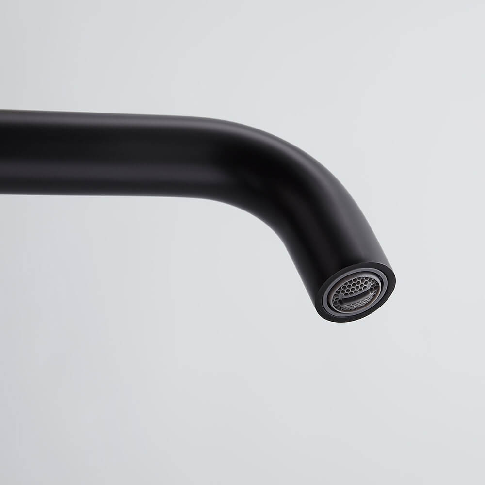 Wall Mounted Brass Bathroom Faucet with Cross Handles and Matte Black Finish