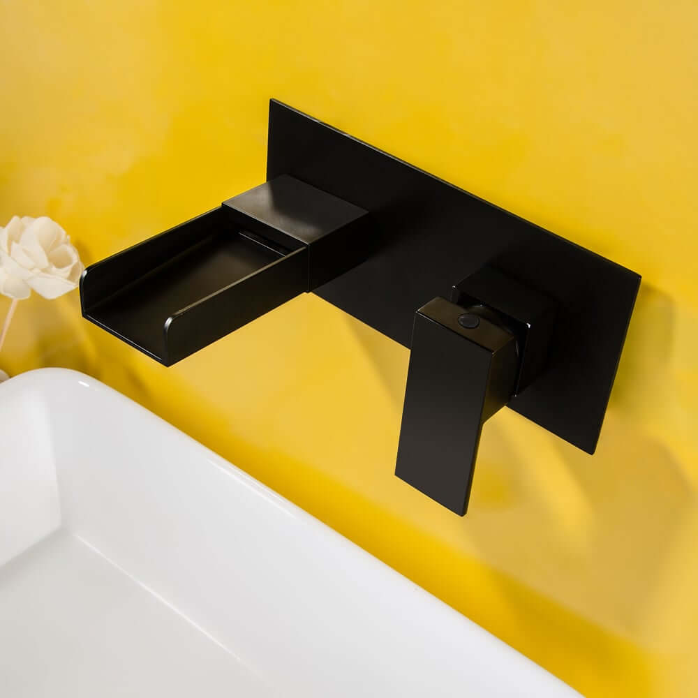 Wall Mounted Modern Bathroom Faucet with Waterfall Spout