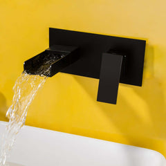 Wall Mounted Modern Bathroom Faucet with Waterfall Spout Main Product Image