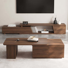 Walnut Japandi Lift-Top Coffee Table With Storage