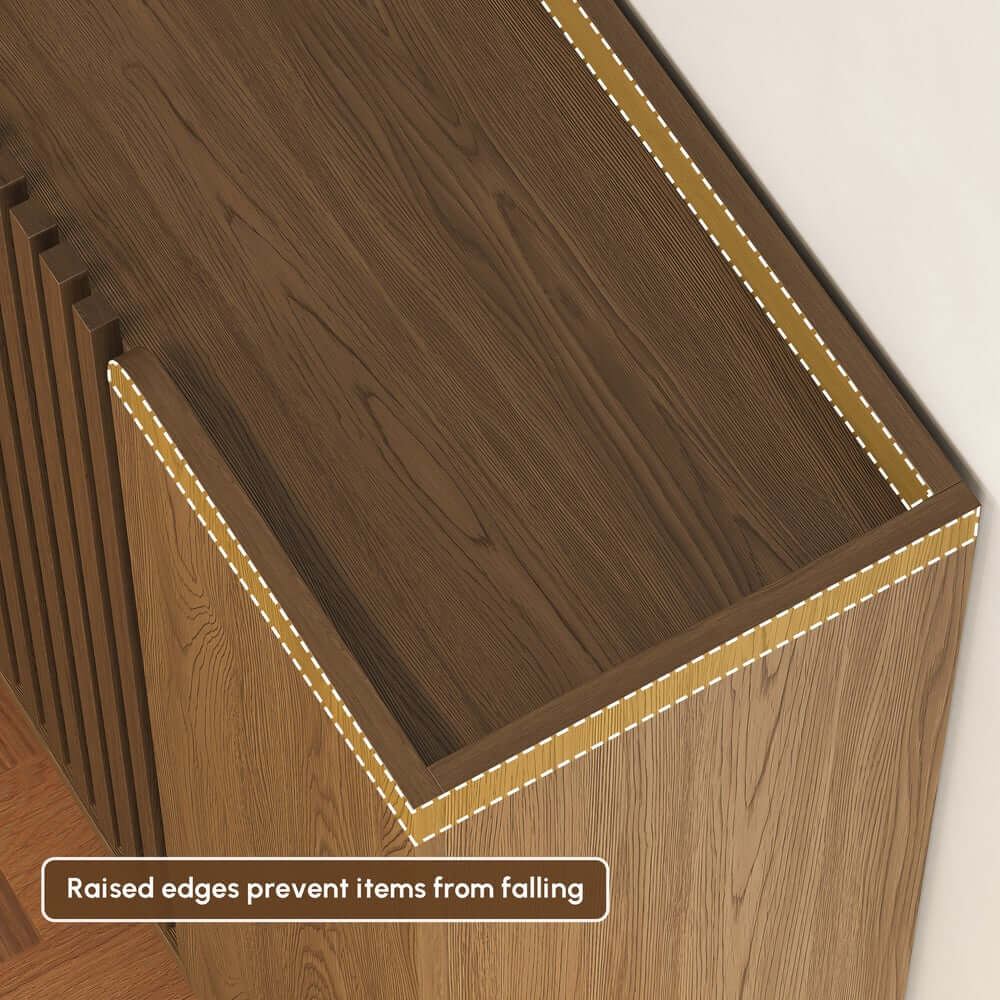 Walnut Japandi Style Freestanding Shoe Cabinet with Storage