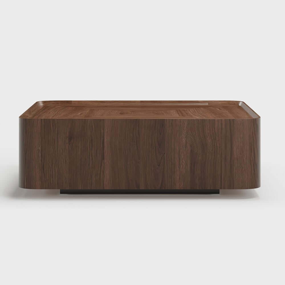 Walnut Mid-Century Modern Coffee Table With Drawers