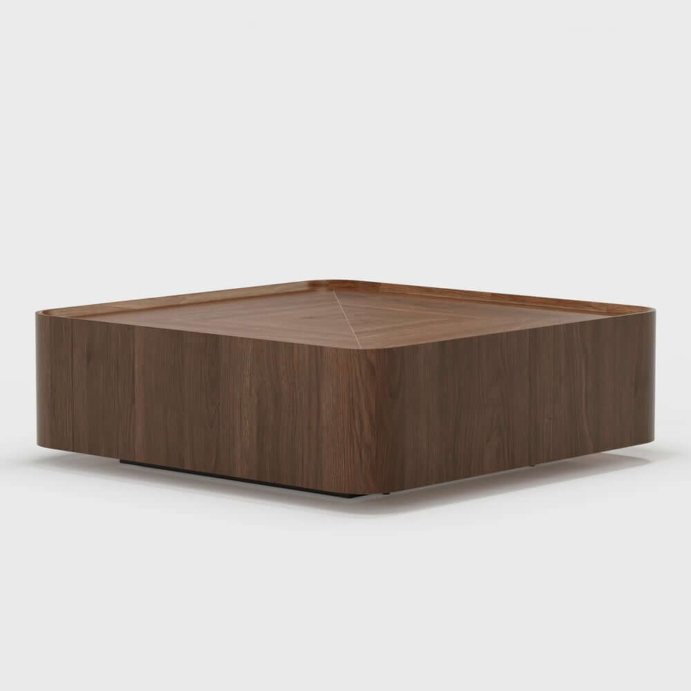 Walnut Mid-Century Modern Coffee Table With Drawers