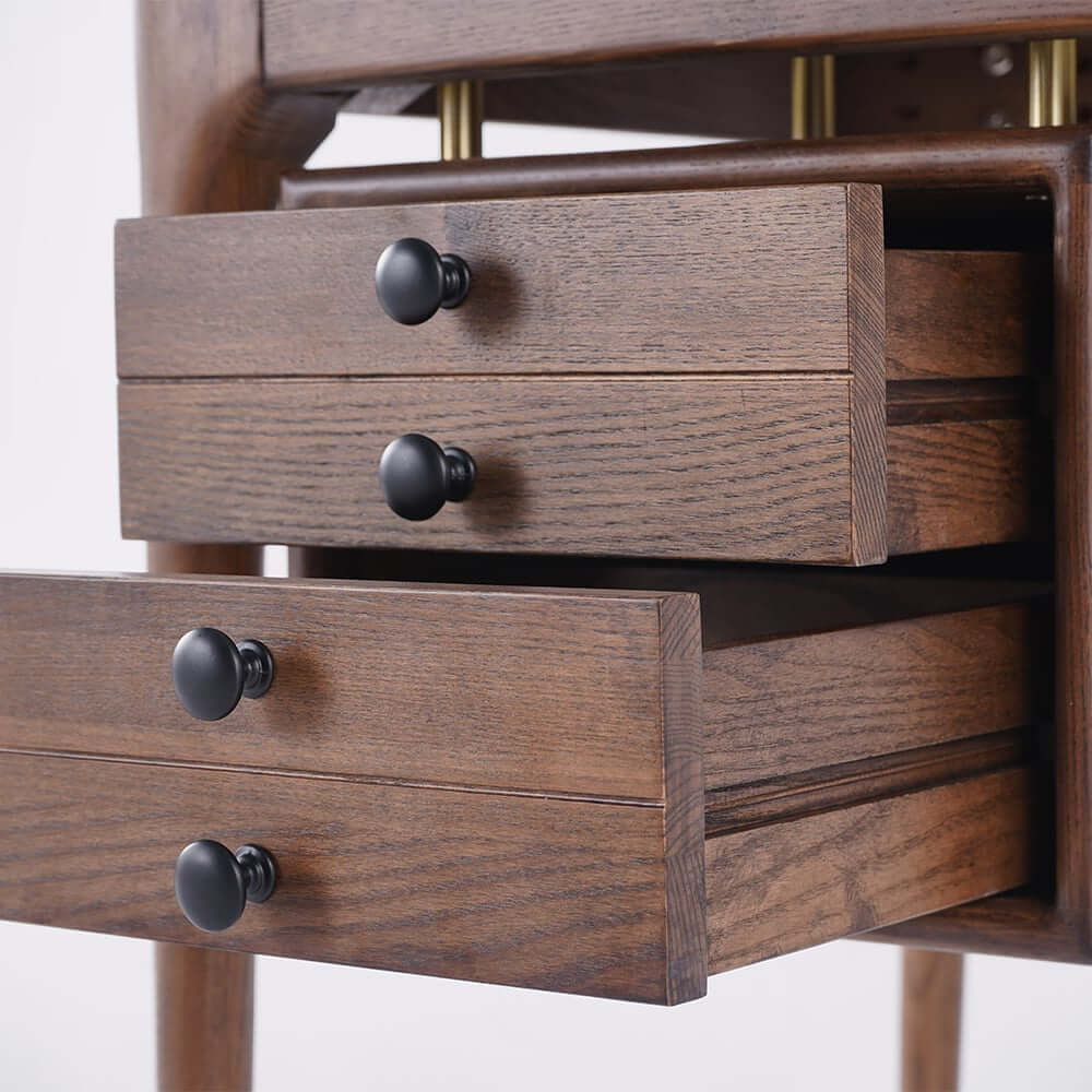 Walnut Mid-Century Modern Writing Desk with 3 Drawers