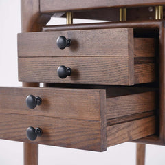 Walnut Mid-Century Modern Writing Desk with 3 Drawers