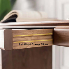 Walnut Mid-Century Modern Writing Desk with 3 Drawers