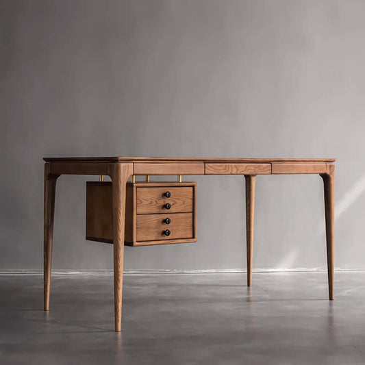 Walnut Mid-Century Modern Writing Desk with 3 Drawers