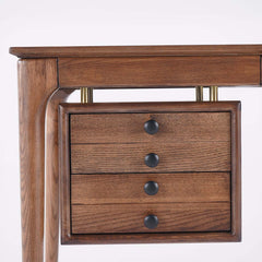 Walnut Mid-Century Modern Writing Desk with 3 Drawers