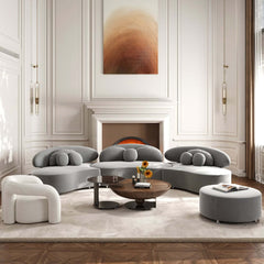 Walnut Modern Round Nesting Coffee Table Set