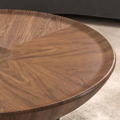 Walnut Modern Round Nesting Coffee Table Set
