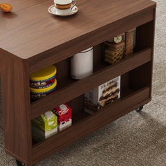Walnut Rectangular Coffee Table With Rotatable Base