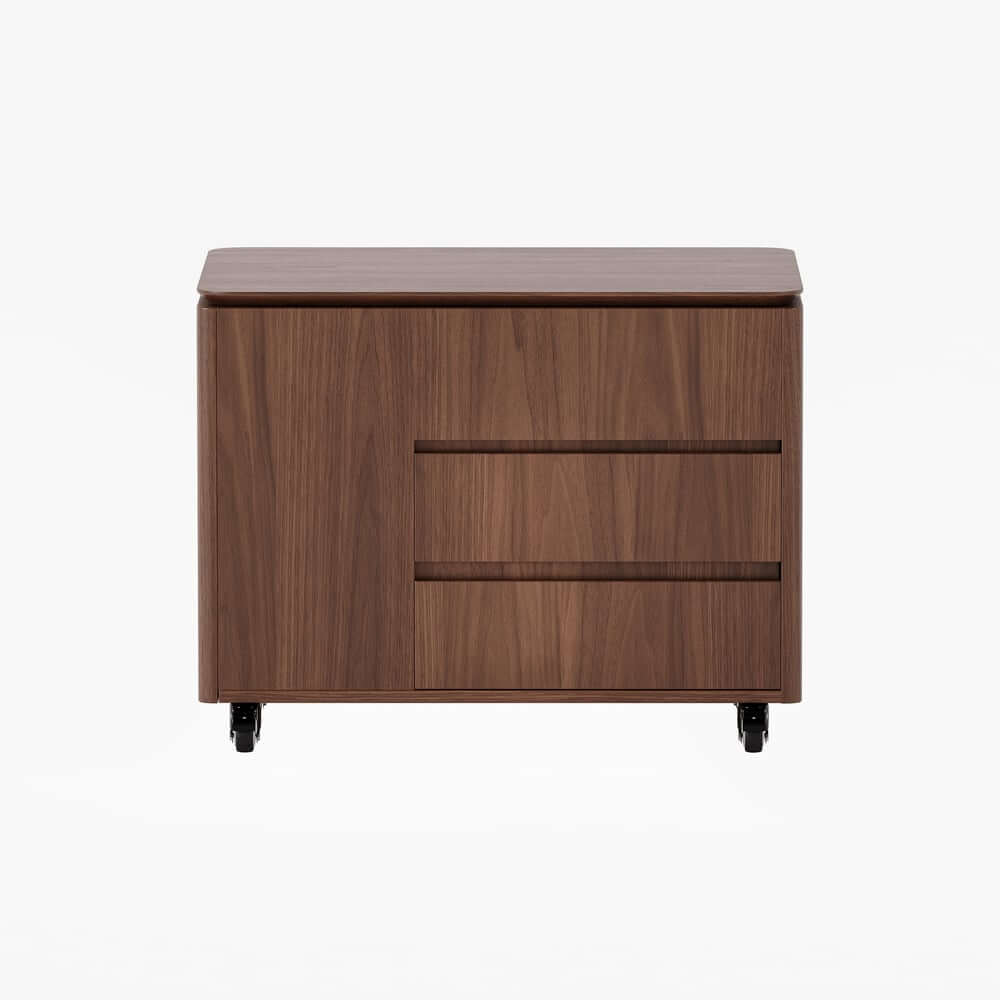 Walnut Rectangular Coffee Table With Rotatable Base